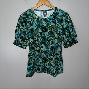 Worthington Tropical Leaf print Tshirt